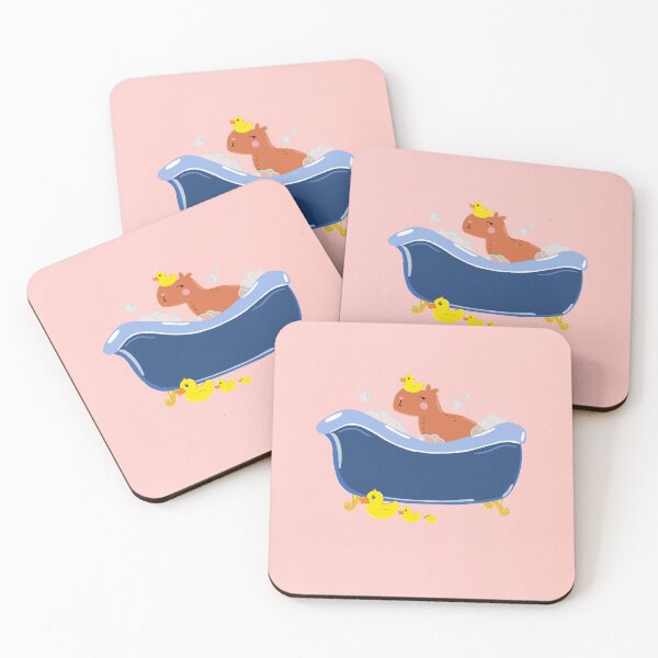 Item preview, Capybara Taking a Bubble Bath with a Rubber Duck  designed and sold by Designs-by-Lou.