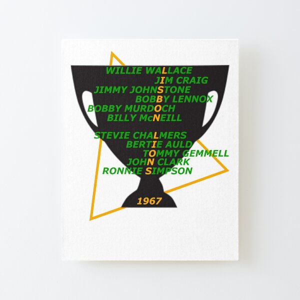 Lisbon Lions - 1967 European Cup Winning Legends Tribute. Vintage Retro Football Greats. Canvas Mounted Print