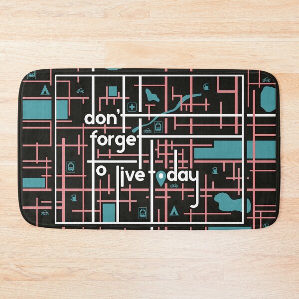 Item preview, Don't Forget to Live Today - Road Map - Blue, Pink, White, Black. designed and sold by Karissa Harbridge.