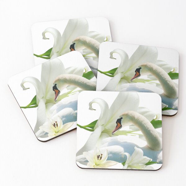 Item preview, White Swan and Lilie Flowers designed and sold by tomorrowsart.