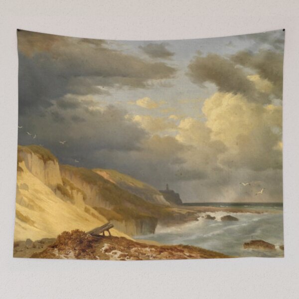 Item preview, Tranquil Seascape with Majestic Cliff and Graceful Birds designed and sold by SweetMySpot.