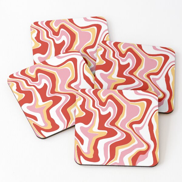 Item preview, Liquid waves and swirls in Red , Pink , Yellow and White. designed and sold by IlustraDeni.