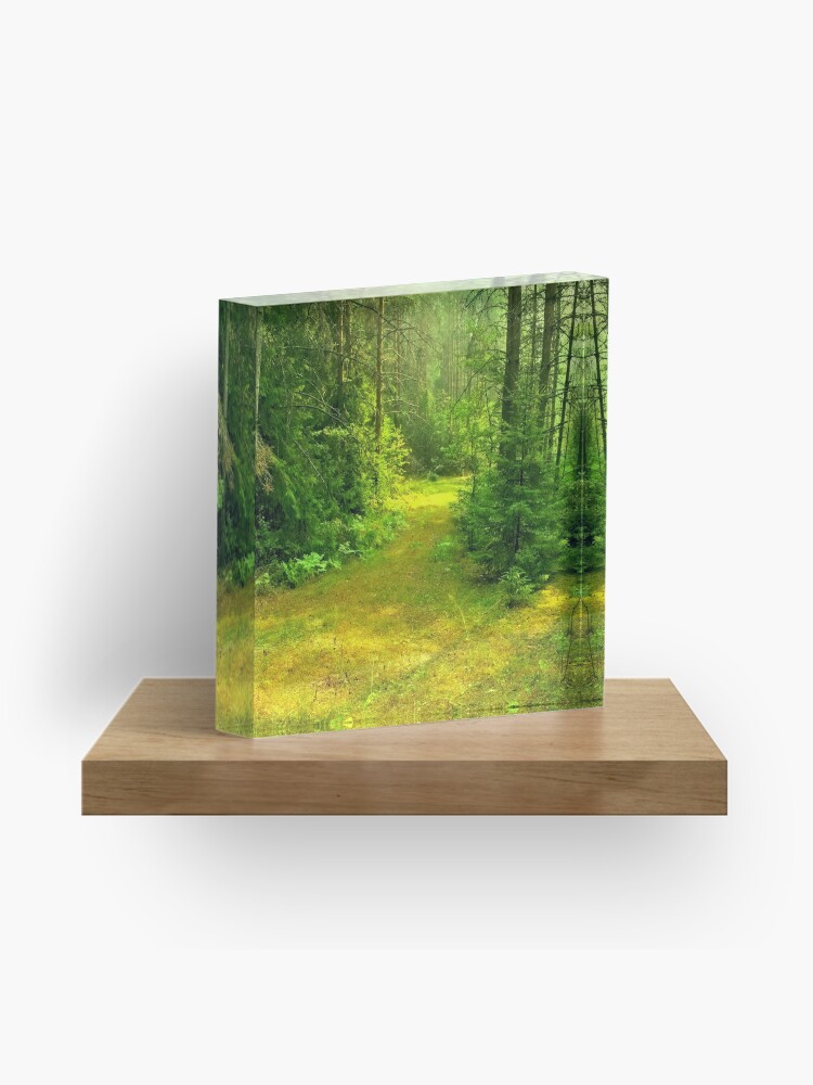 Thumbnail 1 of 5, Acrylic Block, Sunny Summer Forest Glade designed and sold by Mallorn.