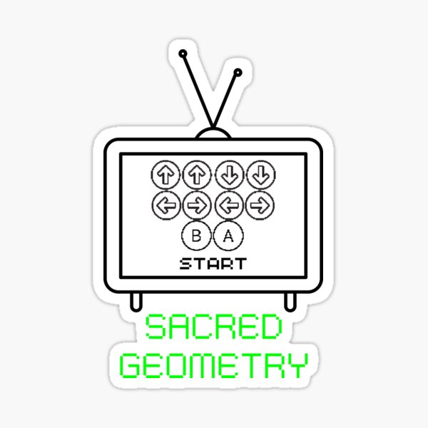  sacred video game symbols up up down down left right ba start sticker