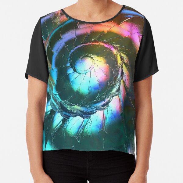 Foil Fractal Chiffon Top