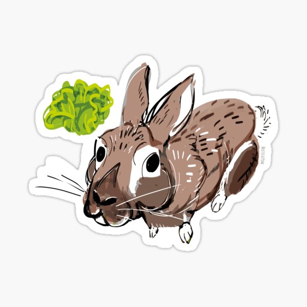 Bunnies pattern in teal Sticker