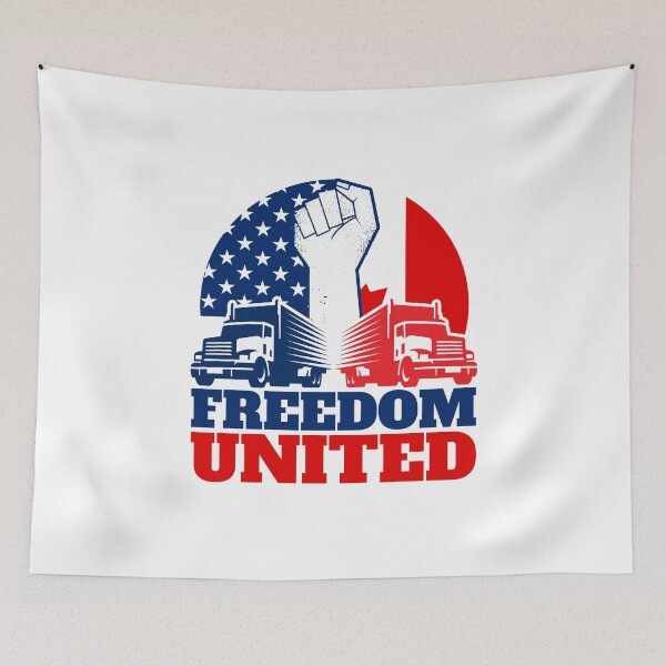 Item preview, Freedom Convoy 2022, Canada USA Flag designed and sold by Maria Garcia.