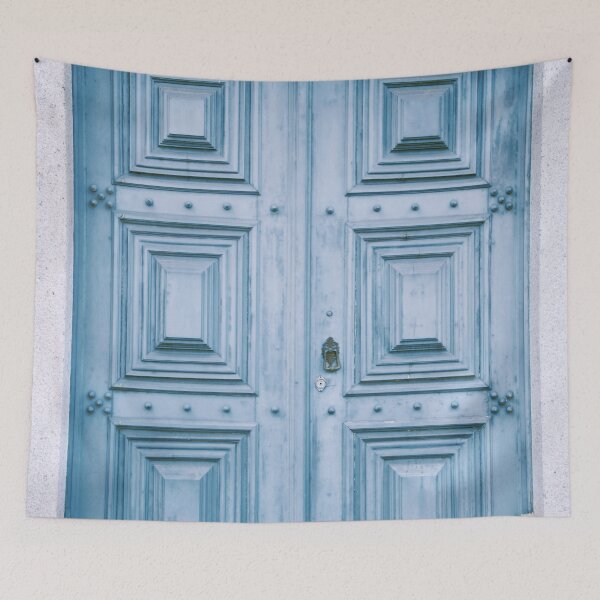 Item preview, Travel Photography-Door-Morocco-Gateway-Light Blue-Blue-Number-House designed and sold by TessAndre.