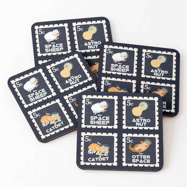 Item preview, Space Animals Sticker Pack | Gift Ideas | Postage Stamps designed and sold by Fluffy-Vectors.