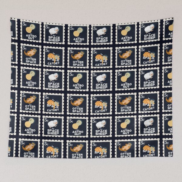 Item preview, Space Animals Sticker Pack | Gift Ideas | Postage Stamps designed and sold by Fluffy-Vectors.