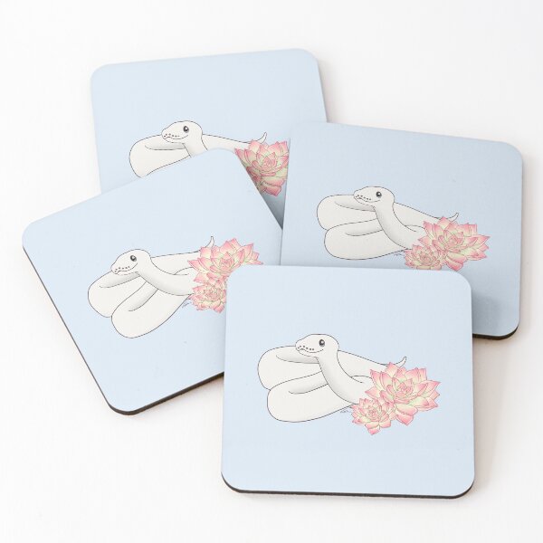 Item preview, Blue-Eyed Leucistic Ball Python and Succulents designed and sold by anacecilia.