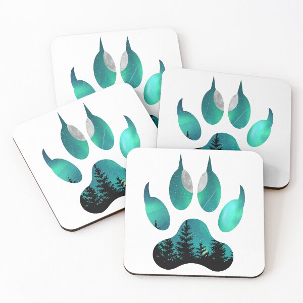 Item preview, Mountains Wolf paws sticker, landscape art designed and sold by Dailyanimal.