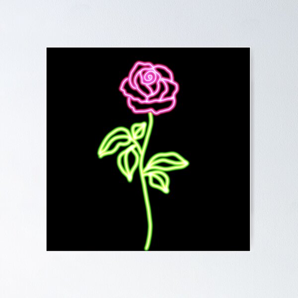 Neon Rose Posters for Sale