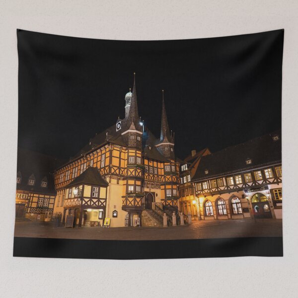 Item preview, Wernigerode Rathaus bei Nacht designed and sold by hawkie.
