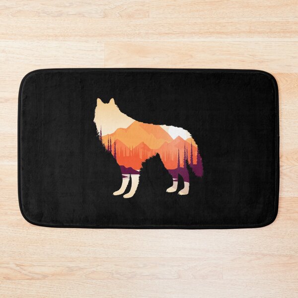 Item preview, Mountains Wolf greeting card, landscape art designed and sold by Dailyanimal.