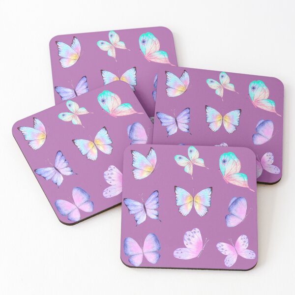Aperçu de l'œuvre Papillons aquarelles violets | Papillons en vol créée et vendue par MiaDelelai.