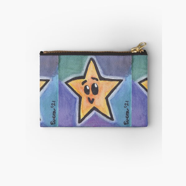 Item preview, Glowing Yellow Star Critter on Green, Purple, and Blue Background designed and sold by everalovelace.
