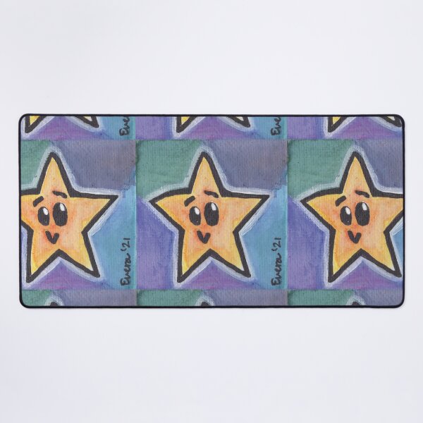 Item preview, Glowing Yellow Star Critter on Green, Purple, and Blue Background designed and sold by everalovelace.