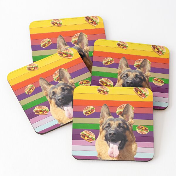 Item preview, German shepherd and burgers, German shepherd collage art designed and sold by avit1.