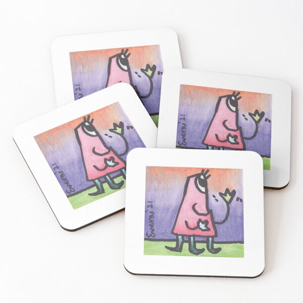 Item preview, Pink Metronome Critter with Teal Legs designed and sold by everalovelace.
