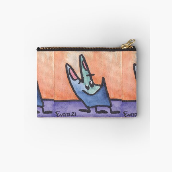 Item preview, Blue and Green Smiley Critter on Orange and Purple Background designed and sold by everalovelace.