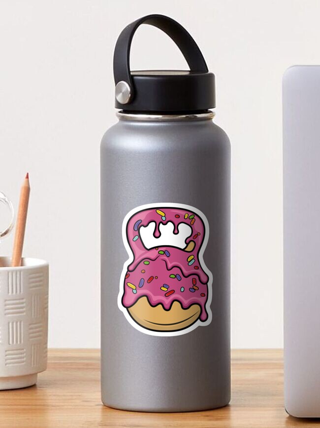 Thumbnail 1 of 3, Sticker, Delicious Donut Kettlebell - Bodybuilding, Strongman, Powerlifting, Weightlifting, Fitness designed and sold by BarbellProject.
