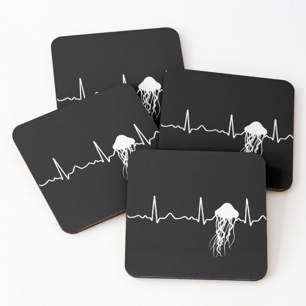 Item preview, Jellyfish - heartbeat, pulse, heart line, ecg, white designed and sold by Mohja-Design.