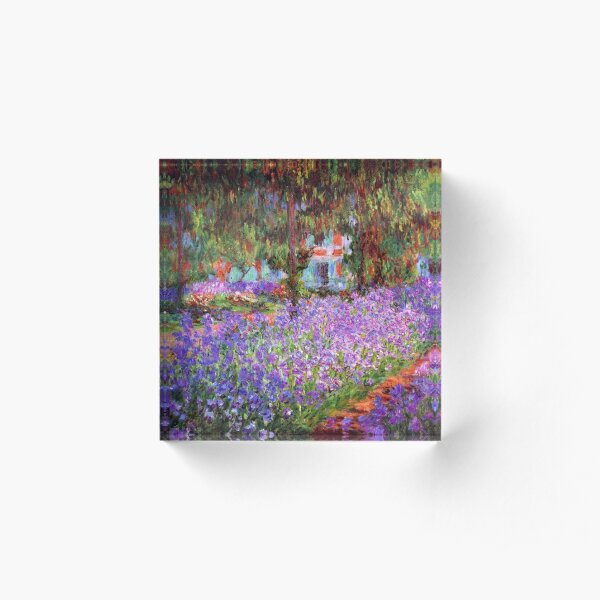 The Artist's Garden at Giverny by Monet Acrylic Block