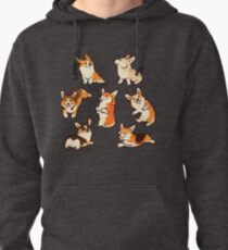 Jolly corgis in green Pullover Hoodie