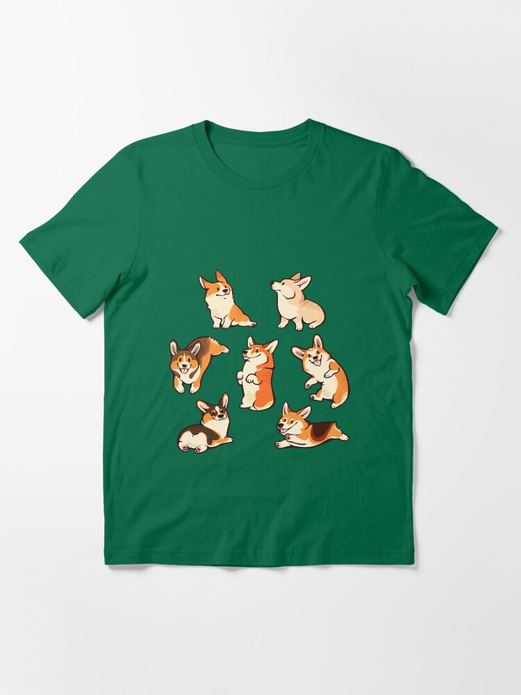 Alternate view of Jolly corgis in green Essential T-Shirt