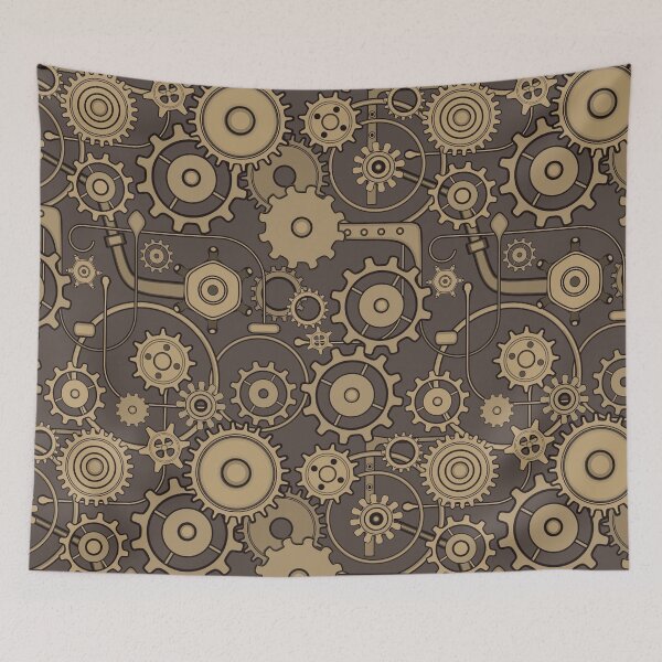 Item preview, Gears Cogs Steampunk Machine Mechanical Grind Clock designed and sold by Spaceshipsells.
