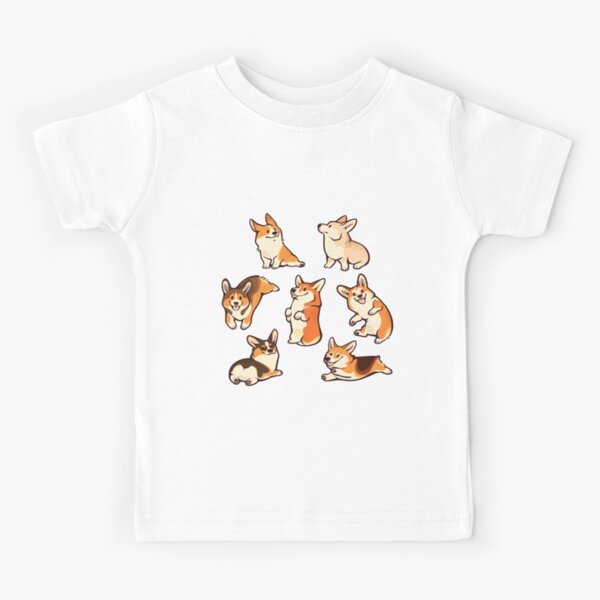 Jolly corgis in blue Kids T-Shirt