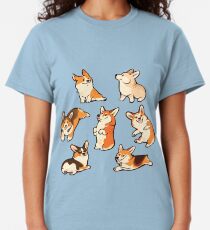 Jolly corgis in blue Classic T-Shirt