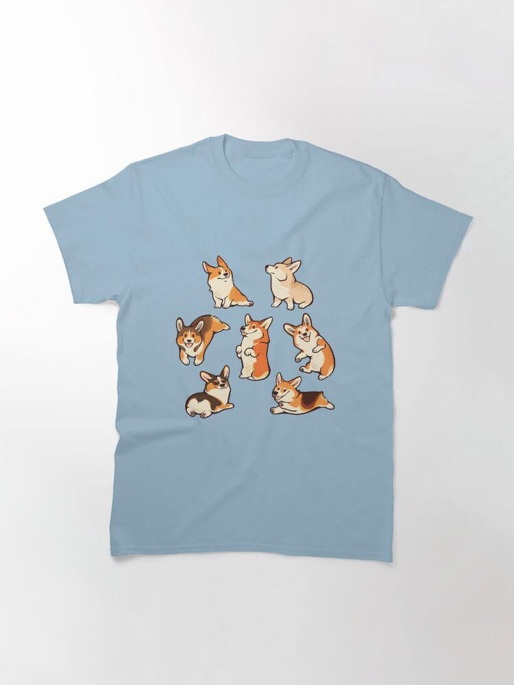 Alternate view of Jolly corgis in blue Classic T-Shirt
