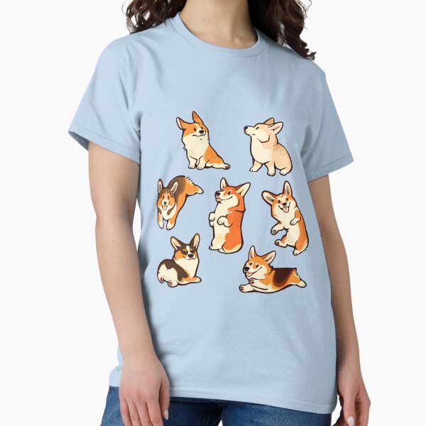 Aperçu de l'œuvre Jolly corgis en bleu créée et vendue par Colordrilos.