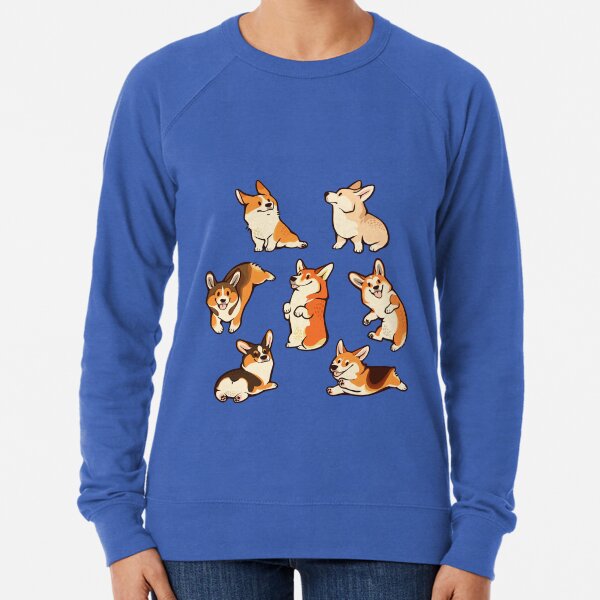 Jolly corgis en azul Sudadera ligera