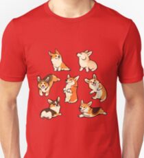 Lovey corgis in pink Unisex T-Shirt