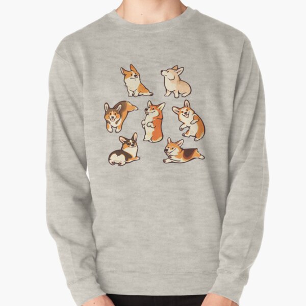 Lovey corgis in pink Pullover Sweatshirt