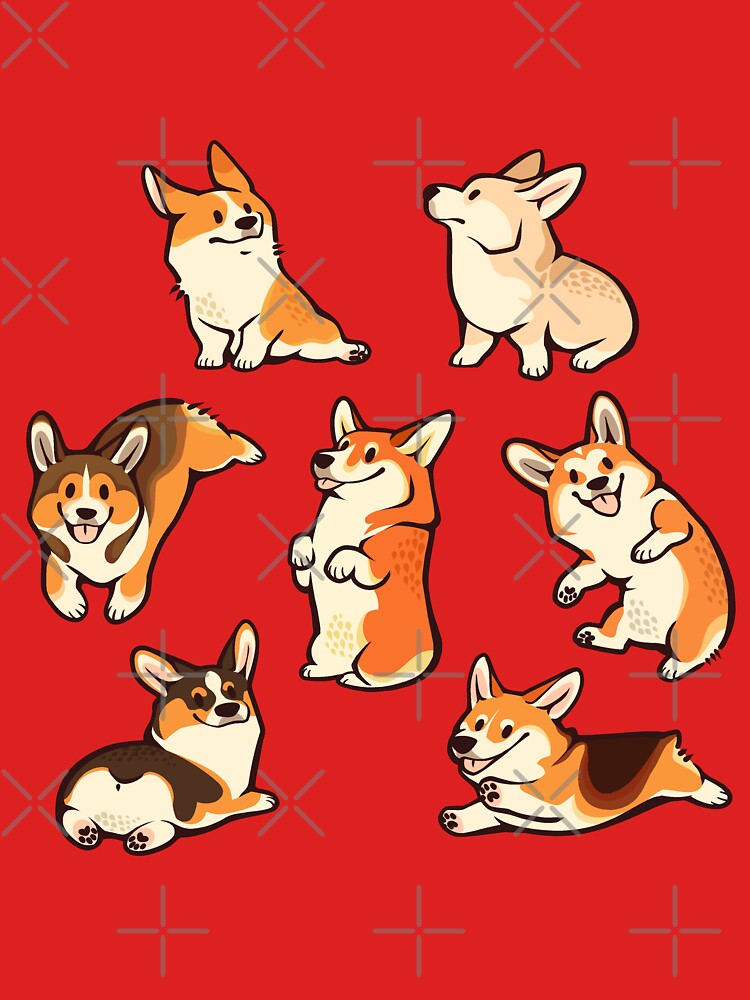 Lovey corgis in pink by Colordrilos