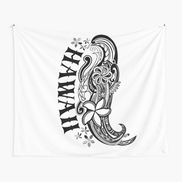  Uoopati Tapestry Wall Hanging Tribal Tattoo Samoan Band Maori  Art Polynesian Black And White Texture Ethnic Wall Art Tapestries Tapestry  for Bedroom Room Decor Picnic Mat Beach Bed Cover 60x80 
