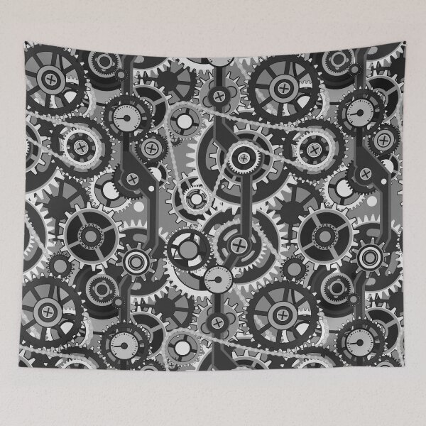 Item preview, Gears Cogs Steampunk Machine Mechanical Grind Clock designed and sold by Spaceshipsells.