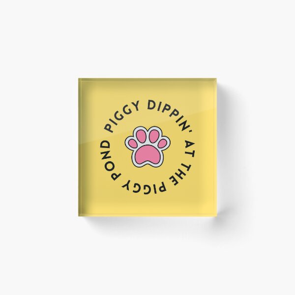 Item preview, Piggy Dippin at the Piggy Pond - Meme Art - Wall Art - Yellow designed and sold by Meltymarket.