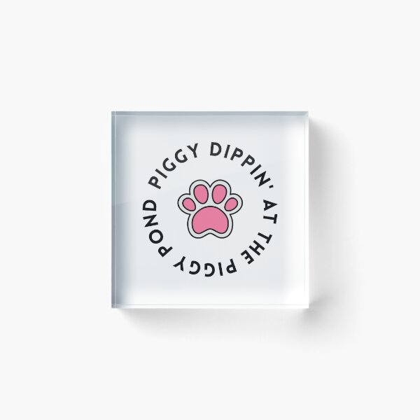 Item preview, Piggy Dippin at the Piggy Pond - Meme Art - Wall Art - White designed and sold by Meltymarket.