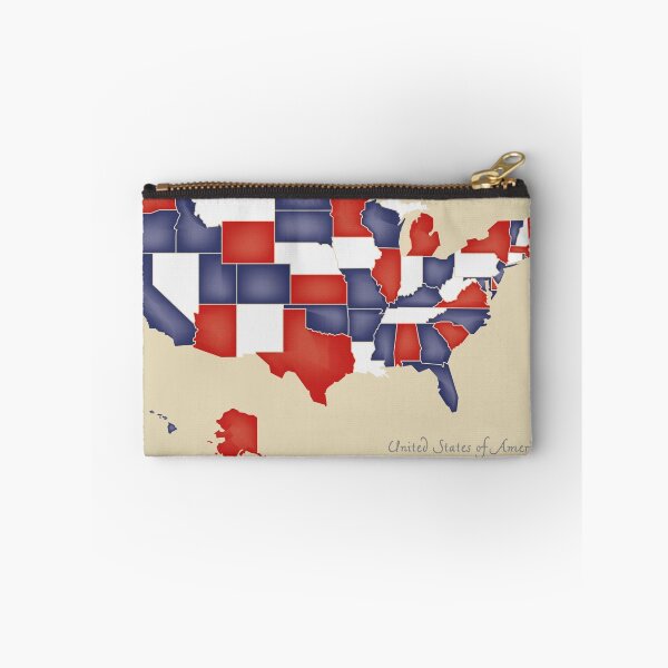 Item preview, USA map artwork with national flag colors illustration designed and sold by Ingo Menhard.