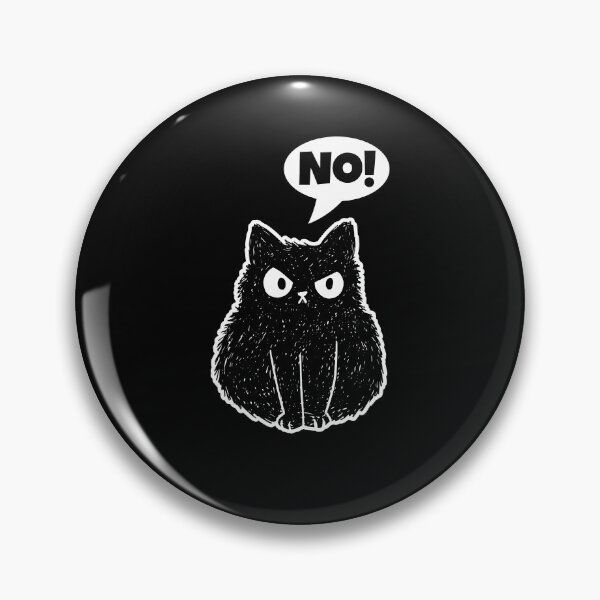 Item preview, Very Angry Black Cat In A Grumpy Mood Says No! designed and sold by brandoseven.