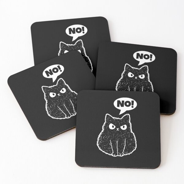 Item preview, Very Angry Black Cat In A Grumpy Mood Says No! designed and sold by brandoseven.