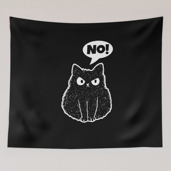 Item preview, Very Angry Black Cat In A Grumpy Mood Says No! designed and sold by brandoseven.