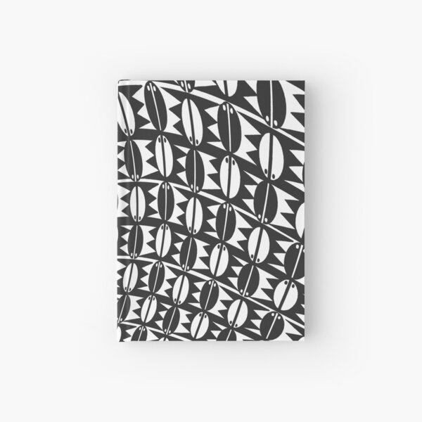 Black and White, Negative Positive Zip Bug Pattern Hardcover Journal