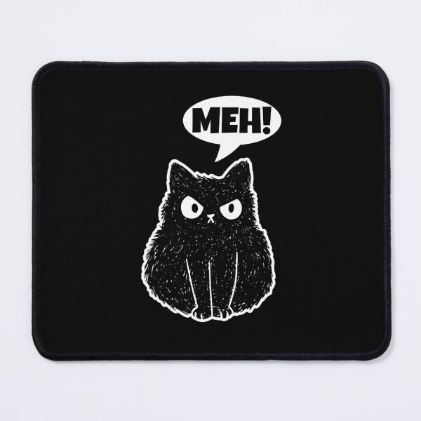 Item preview, Very Angry Black Cat In A Grumpy Mood Says Meh! designed and sold by brandoseven.
