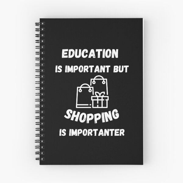 Item preview, Education Is Important But Shopping Is Importanter Bags Clipart In Black designed and sold by LuckyKermit.